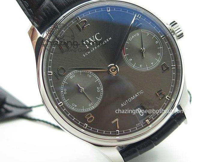 MIROTIME 0105 Portuguese Real PR IW500106 ZF 1:1 Best Edition Grey Dial On Black Leather Strap A52010 V Versatile 7306